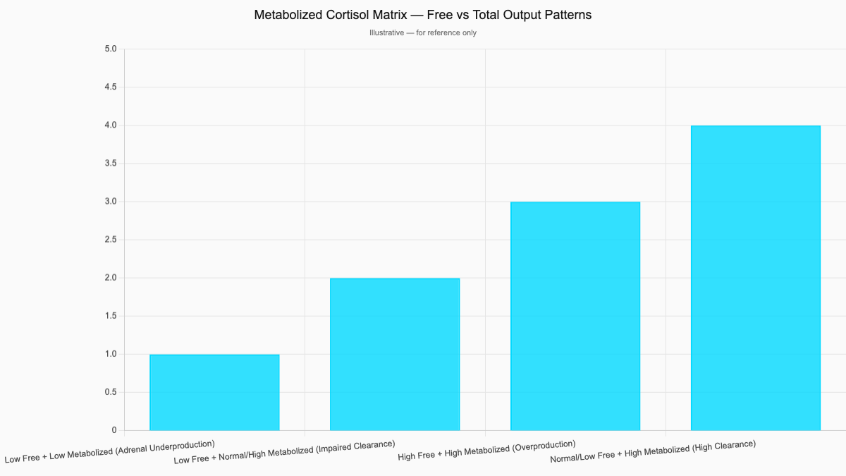 Metabolized Cortisol Matrix — Free vs Total Output Patterns
